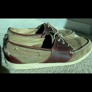 Sebago Two-Tone Brown and Tan Boat Shoes